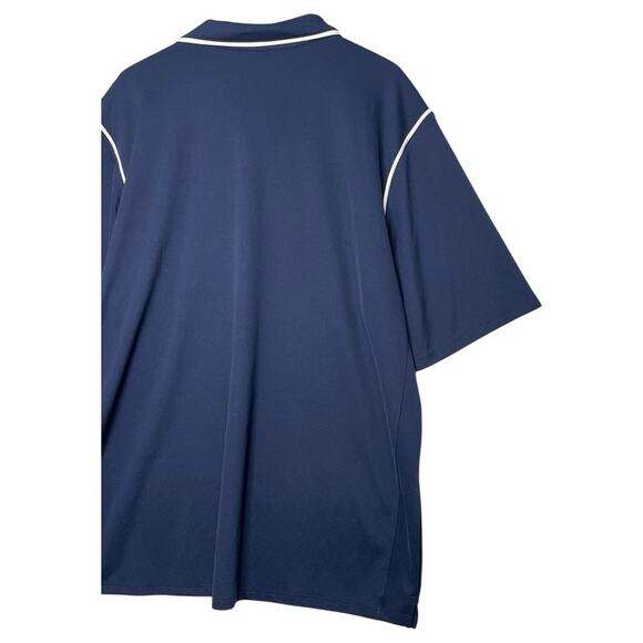 Nike Shirt Mens XXL Blue Dri Fit Polo Short Sleeve Swoosh Logo Golf Athletic - Picture 5 of 12